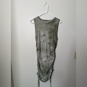 Ribbed Olive Sleeveless Dress